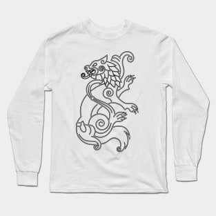 Fenrir Wolf - black lines Long Sleeve T-Shirt